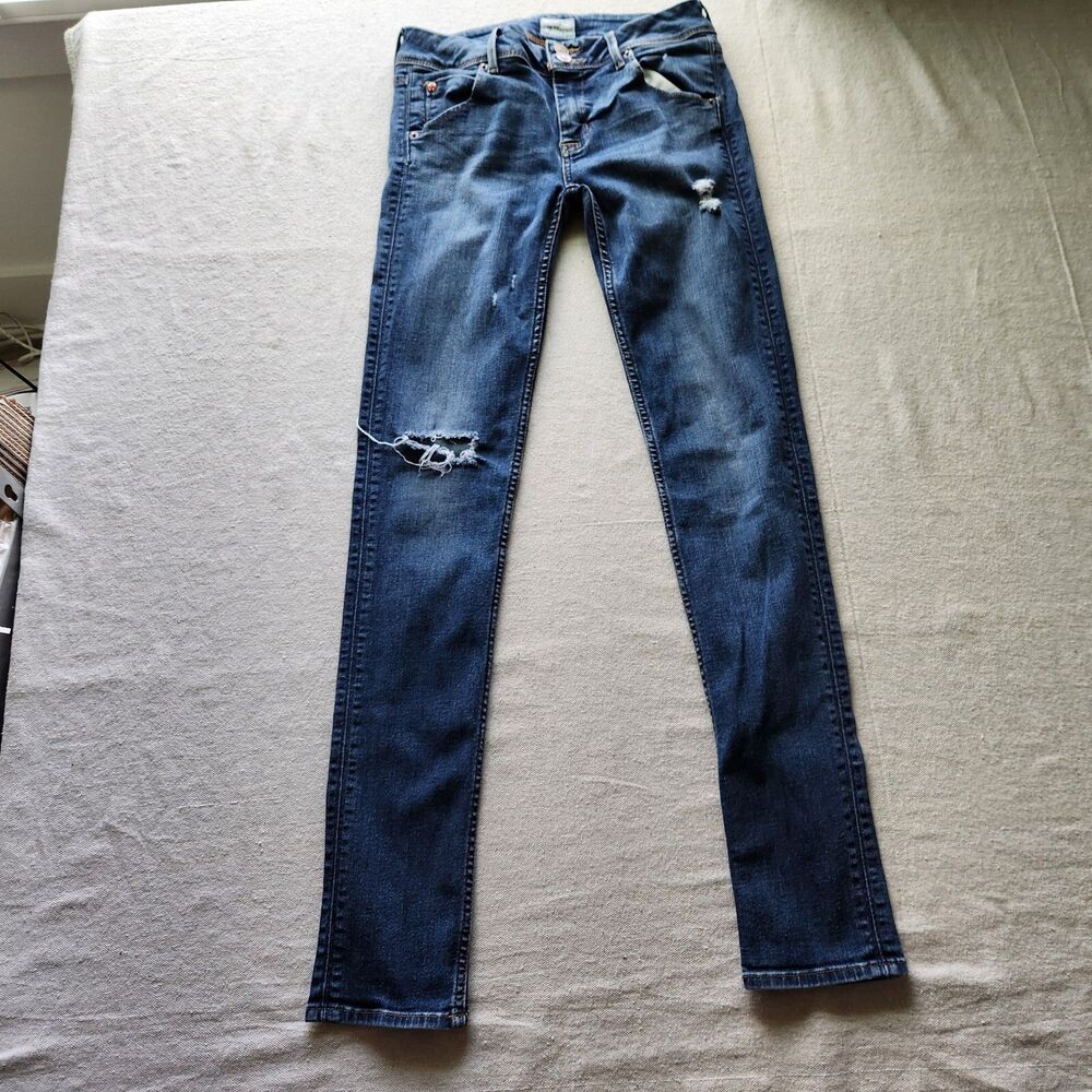 Hudson Jeans Women 28 Blue Denim Collin Flap Skinny Stretch Actual 28x31